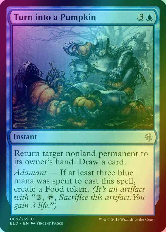 mtg pumpkin cards Turn into a Pumpkin [69] [Throne of Eldraine] [Foil] – Face to Face Games