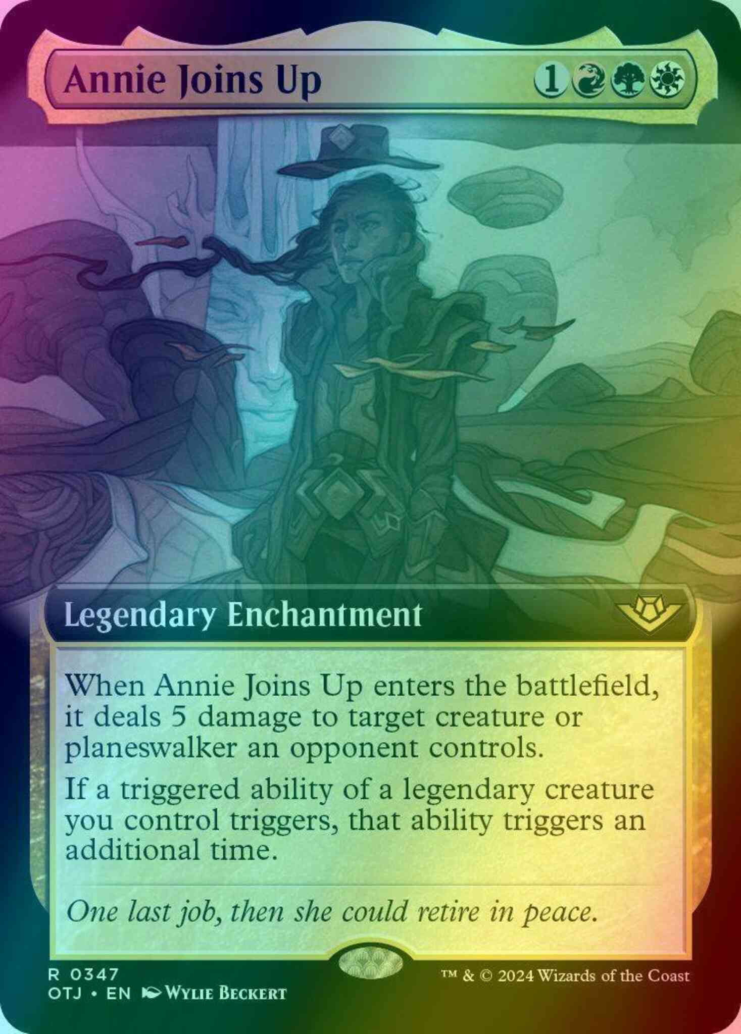 joins up cards mtg Annie Joins Up [347] [Extended Art] [Outlaws of Thunder Junction] [Foil] –  Face to Face Games
