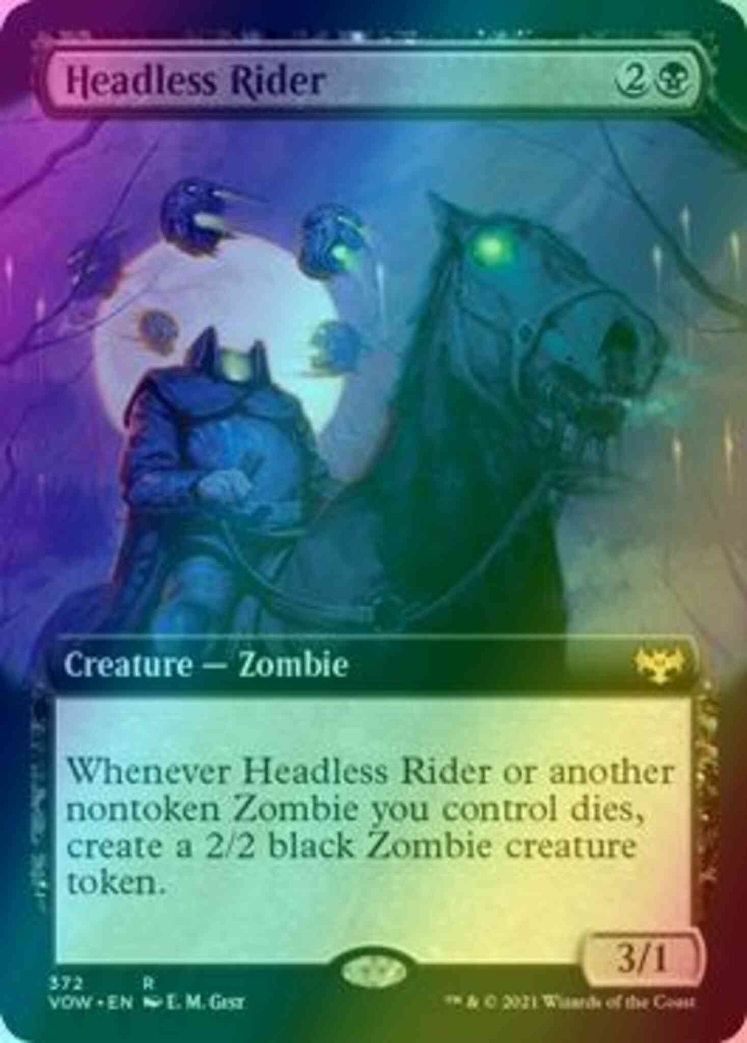 Headless Rider [372] [Extended Art] [Innistrad: Crimson Vow] [Foil