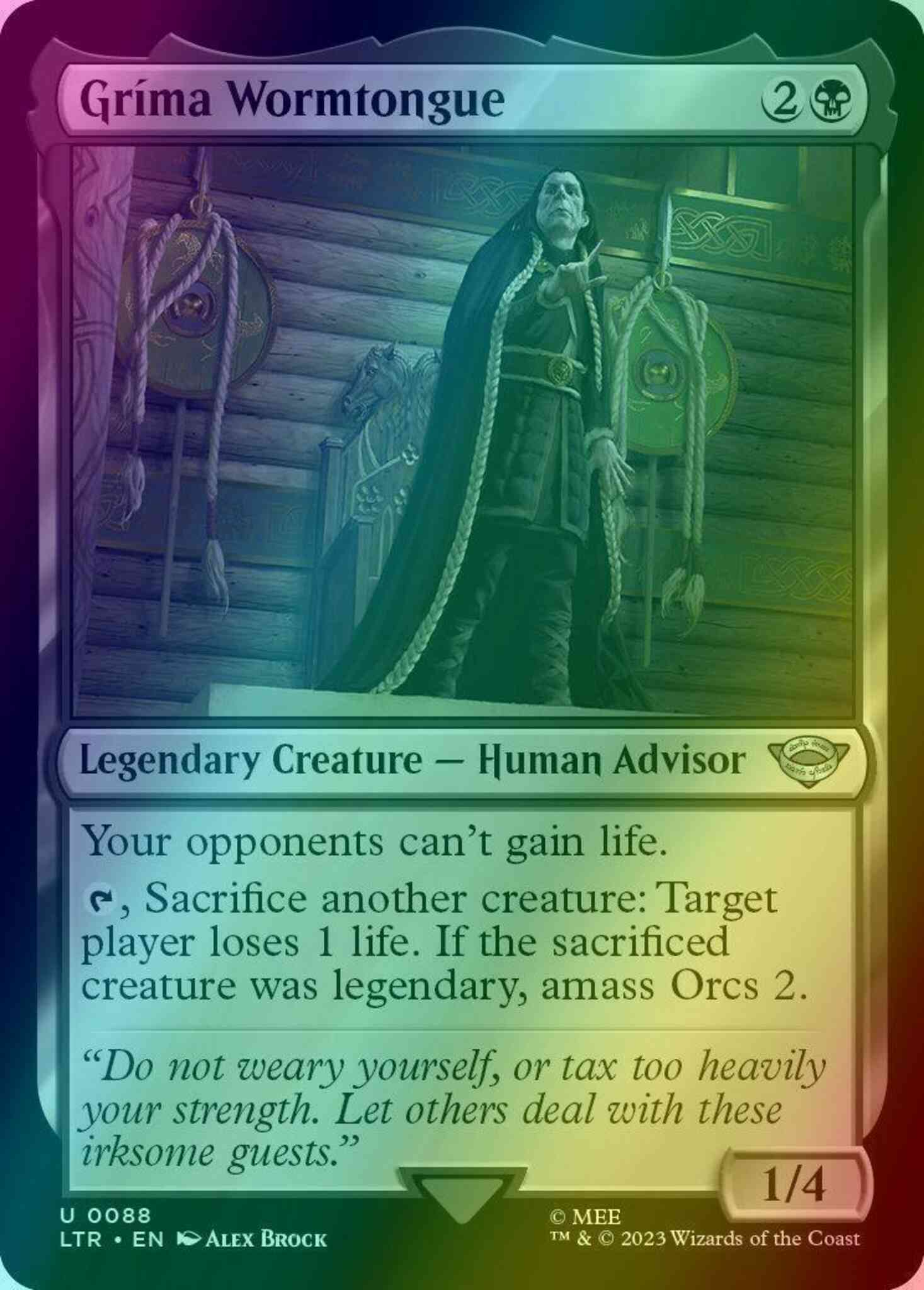 grima wormtongue mtg card Gríma Wormtongue [88] [The Lord of the Rings: Tales of Middle-earth] [Foil]  – Face to Face Games