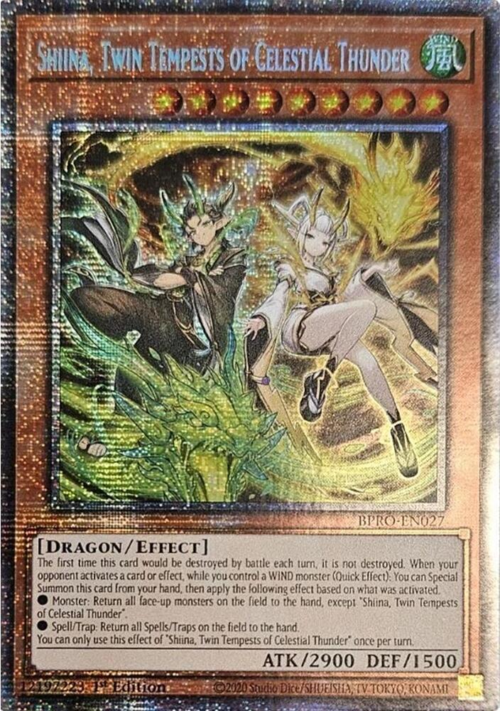 Shiina, Twin Tempests of Celestial Thunder - BPRO-EN027 - Starlight Rare - 1st Edition