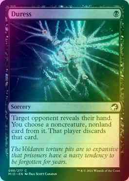 duress mtg card Duress [98] [Innistrad: Midnight Hunt] [Foil] – Face to Face Games