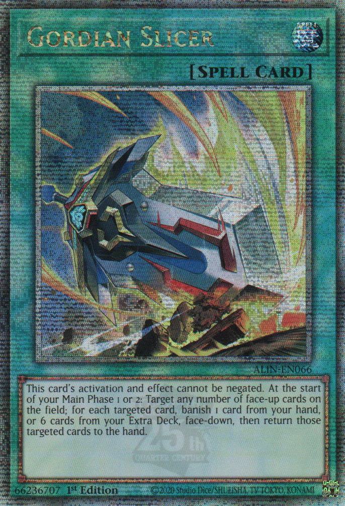 Gordian Slicer - ALIN-EN066 - Quarter Century Secret Rare - 1st Edition