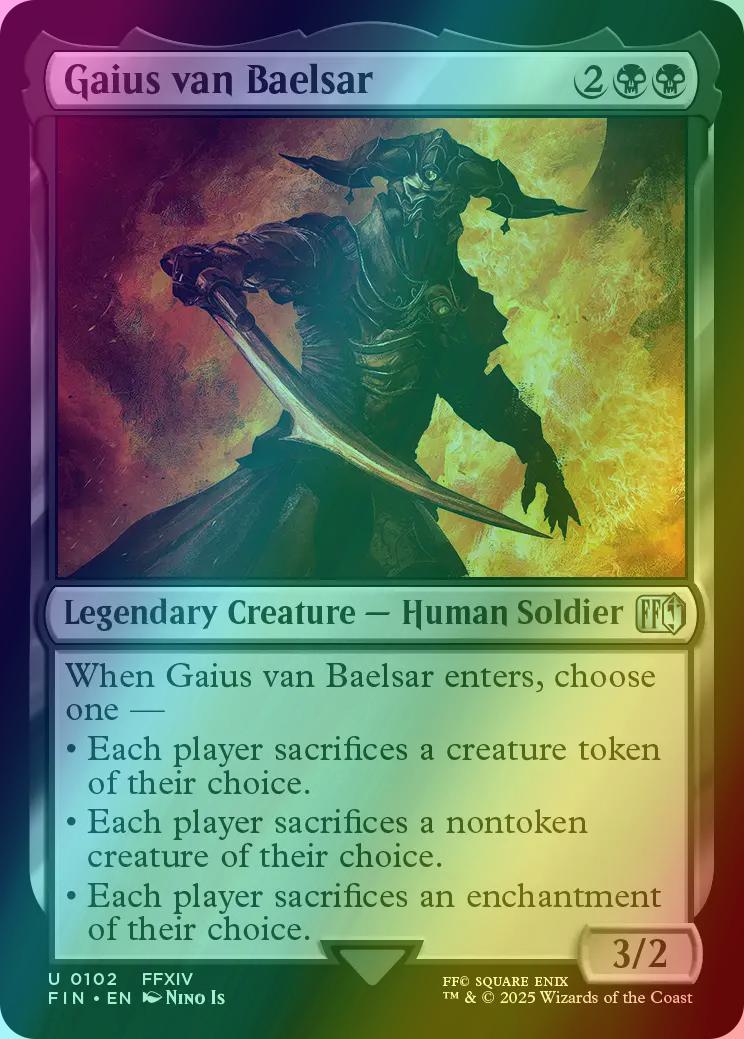 gaius van baelsar mtg card Magic The Gathering - Universes Beyond - Final Fantasy choose one Final Fantasy Variants: Gaius van