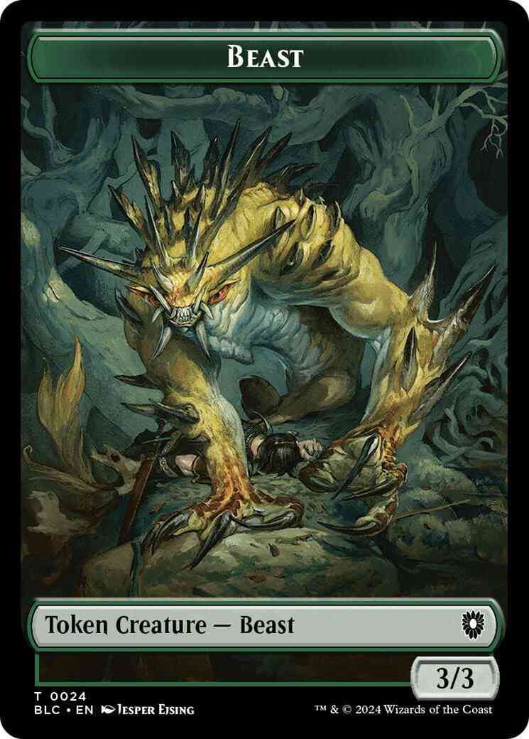 Beast Token (24) // Hamster Token (22) [Bloomburrow: Commander: Tokens]  [Non-Foil] – Face to Face Games