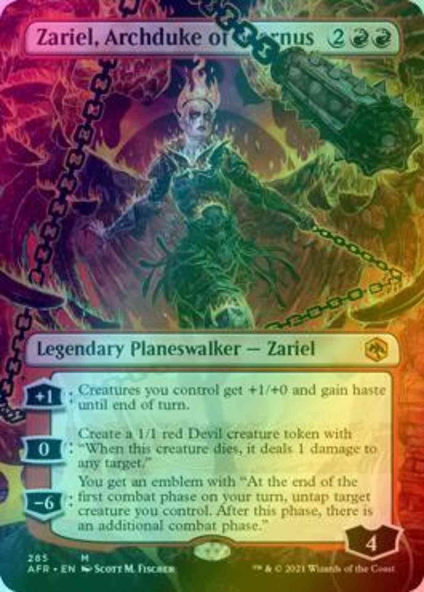 Zariel, Archduke of Avernus [285] [Borderless] [Adventures in the Forgotten  Realms] [Foil] – Face to Face Games