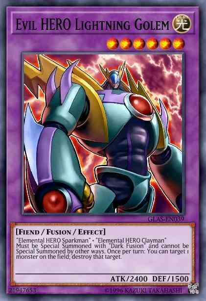 Evil HERO Lightning Golem - GLAS-EN039 - Ultimate Rare - Unlimited