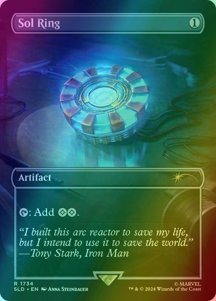 Sol Ring [1734] [Borderless] [Marvel's Iron Man] [Secret Lair Drop] [Foil]  – Face to Face Games