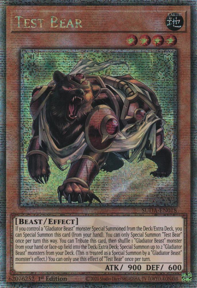 Test Bear - SUDA-EN018 - Quarter Century Secret Rare - 1st Edition