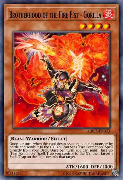 Brotherhood of the Fire Fist - Gorilla - CBLZ-EN023 - Rare - 1st Edition