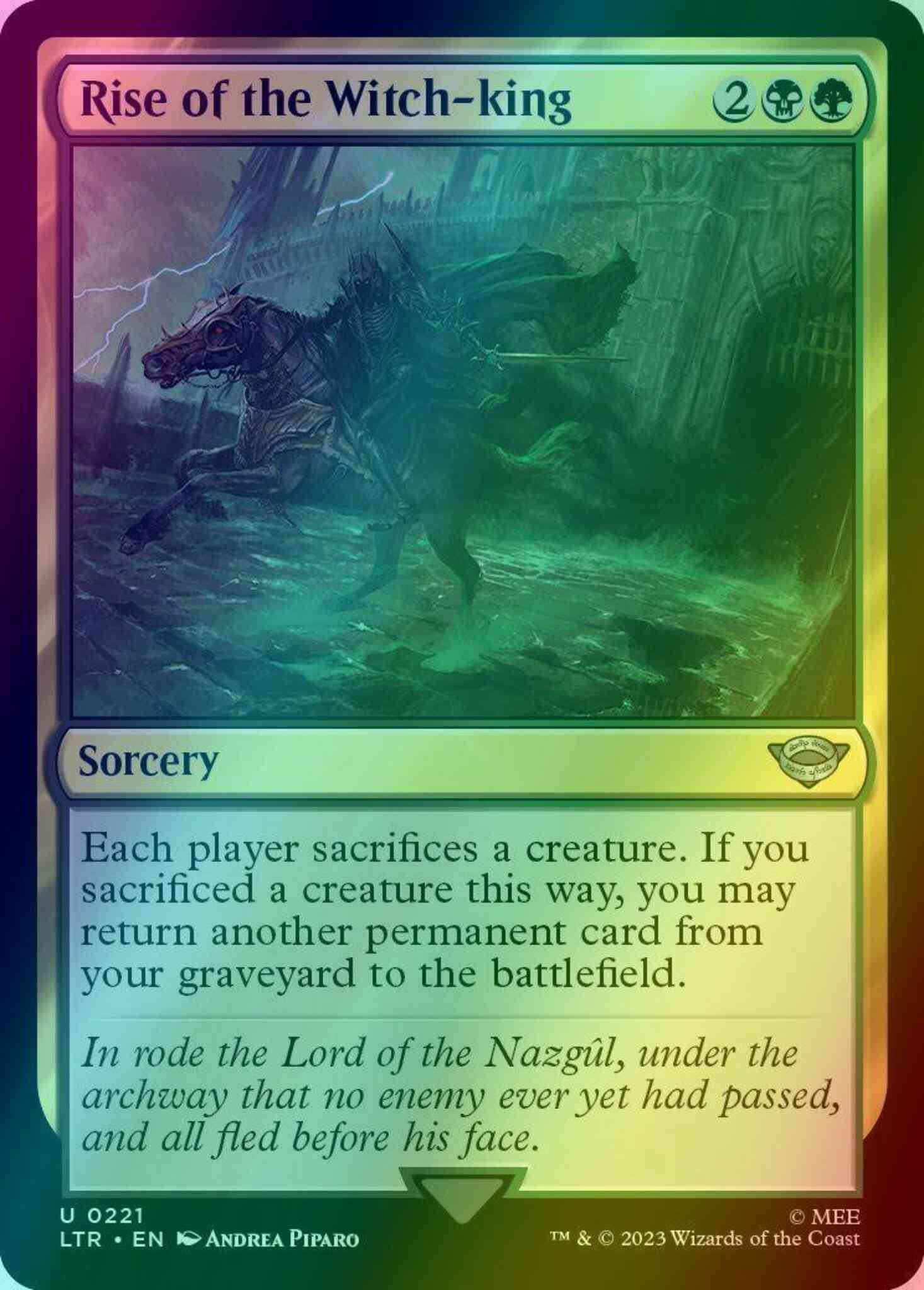witch king mtg card Rise of the Witch-King [221] [The Lord of the Rings: Tales of Middle-earth]  [Foil] – Face to Face Games