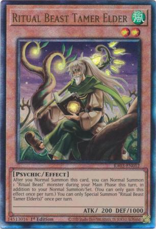 Ritual Beast Tamer Elder - RA03-EN012 - Prismatic Ultimate Rare - 1st Edition