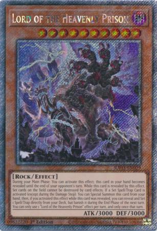 Lord of the Heavenly Prison - RA03-EN029 - Platinum Secret Rare - 1st Edition