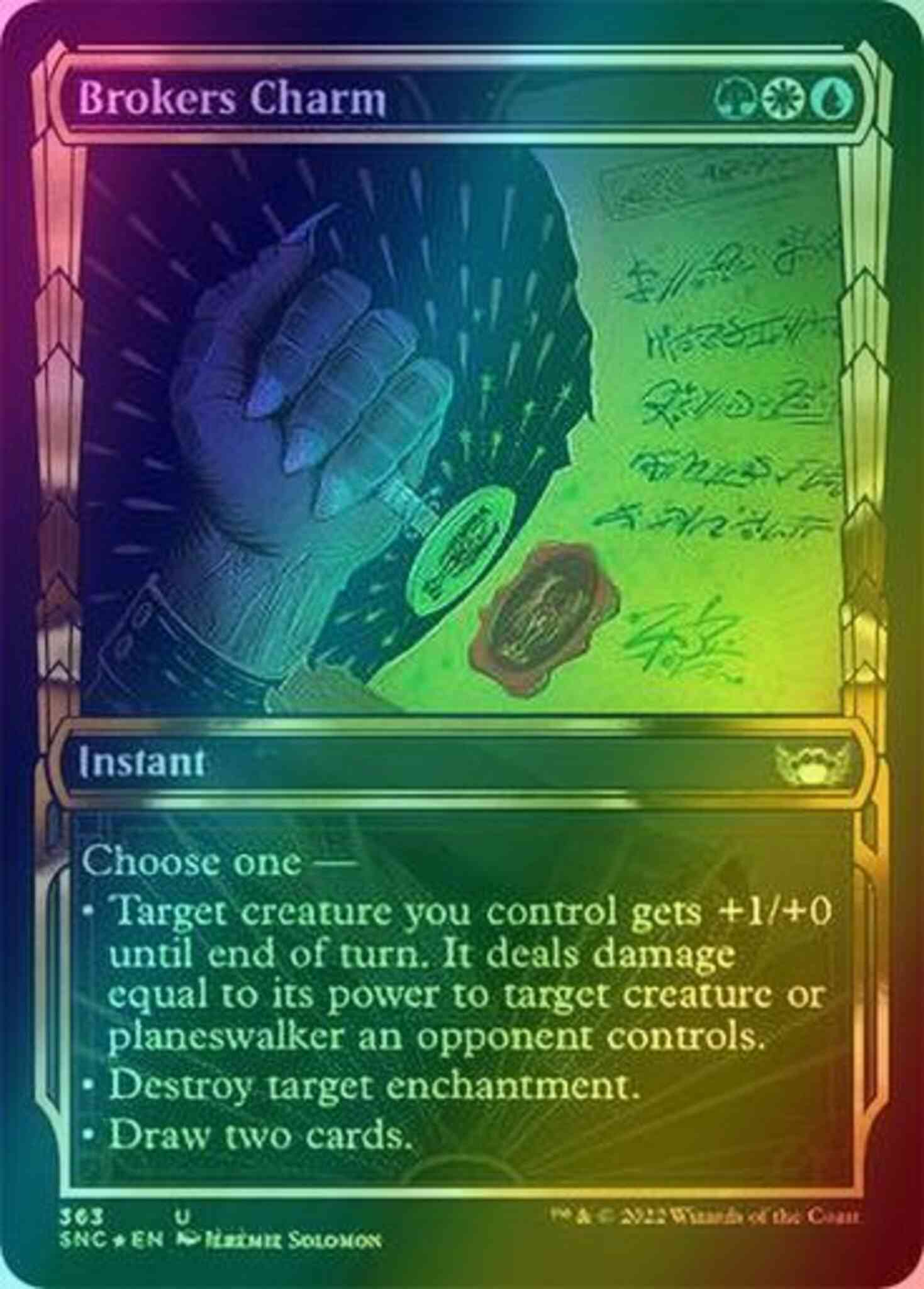 brokers cards mtg Brokers Charm [363] [Golden Age Showcase] [Streets of New Capenna] [Gilded  Foil] – Face to Face Games