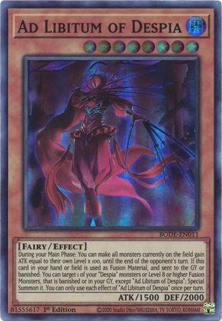 Ad Libitum of Despia - BODE-EN011 - Super Rare - 1st Edition