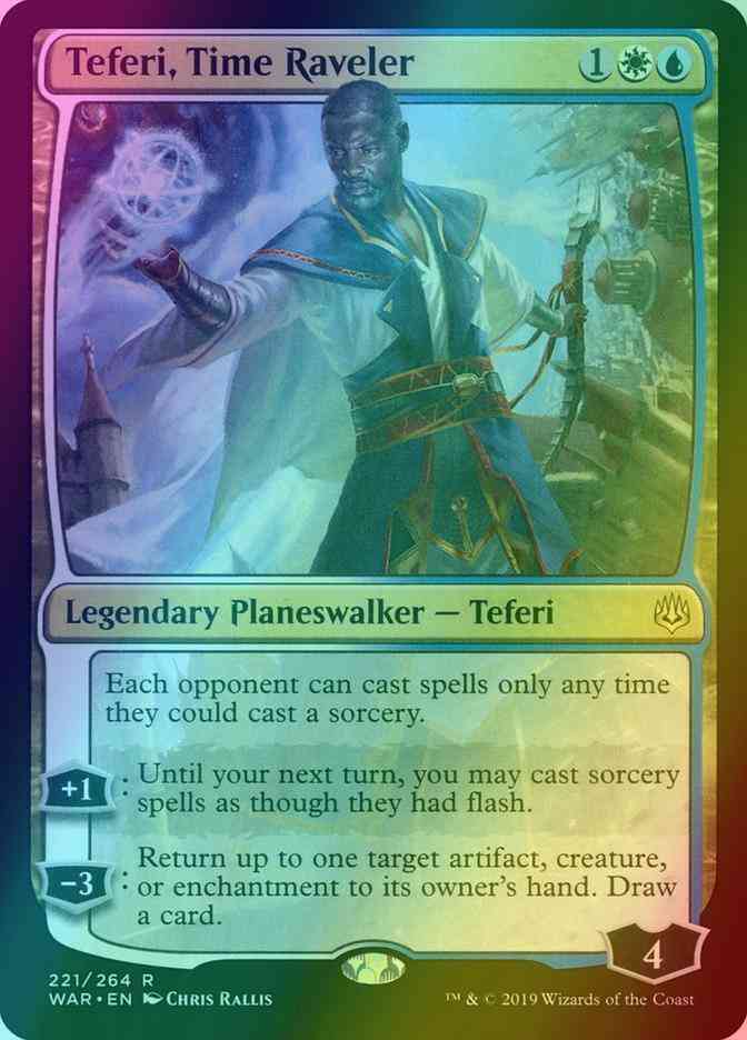 Teferi, Time Raveler [221] [War of the Spark] [Foil] – Face