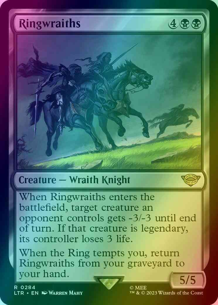 lotr mtg jumpstart exclusive cards Ringwraiths [284] [Jumpstart Exclusive] [The Lord of the Rings: Tales of Middle-earth] [Foil] – Face to Face Games Card Compartment Size:40 mm - 1.57 