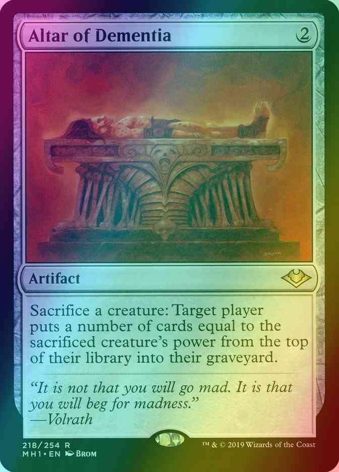 are foil mtg cards worth more Altar of Dementia [218] [Modern Horizons] [Foil] – Face to Face Games