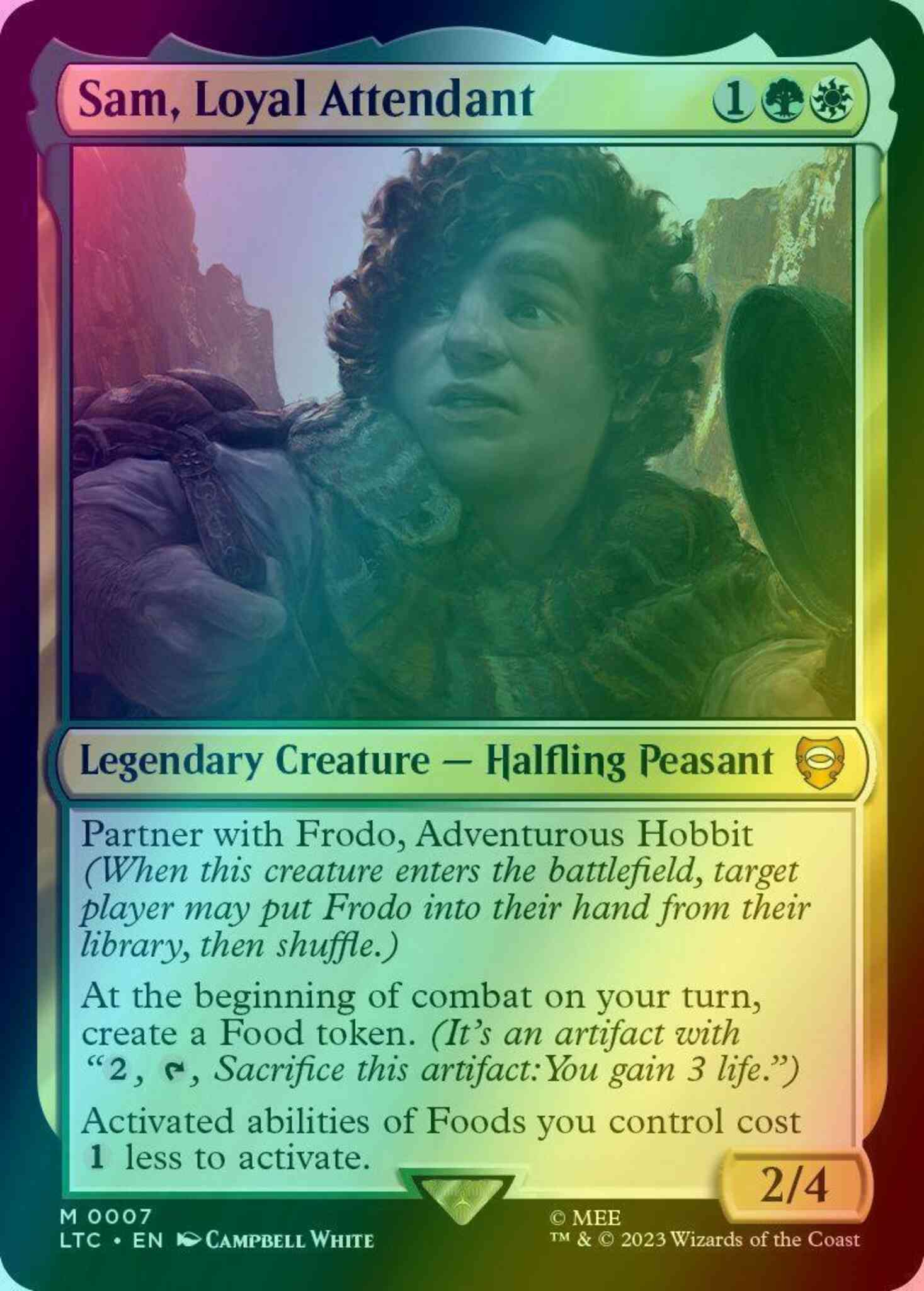 Sam, Loyal Attendant [7] [The Lord of the Rings: Tales of Middle-earth:  Commander] [Foil] – Face to Face Games