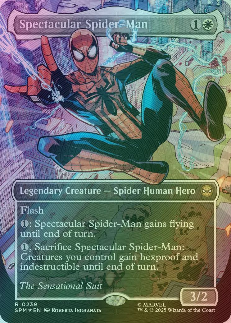 Spectacular Spider-Man [239] [Borderless] [Costume Change] [Sensational]  [Marvel's Spider-Man] [Textured Foil]  Face to Face Games