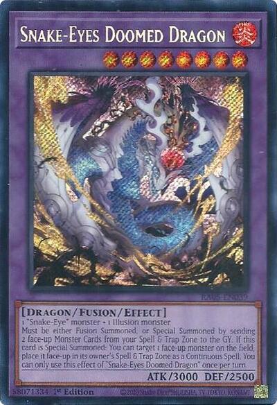 Snake-Eyes Doomed Dragon - RA05-EN039 - Secret Rare - 1st Edition