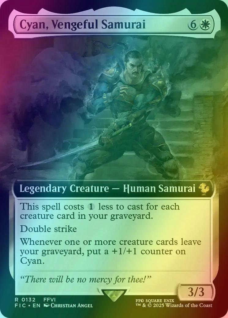 Cyan, Vengeful Samurai [132] [Extended Art] [FINAL FANTASY: Commander]  [Foil] – Face to Face Games