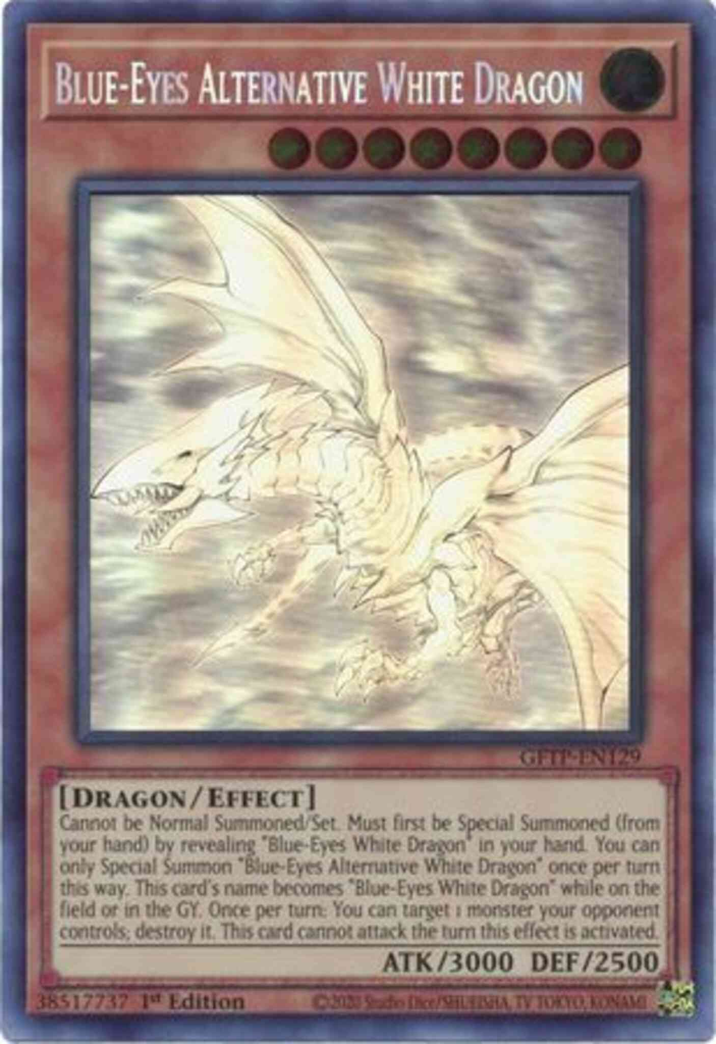 Blue-Eyes Alternative White Dragon - GFTP-EN129 - Ghost Rare - 1st Edition