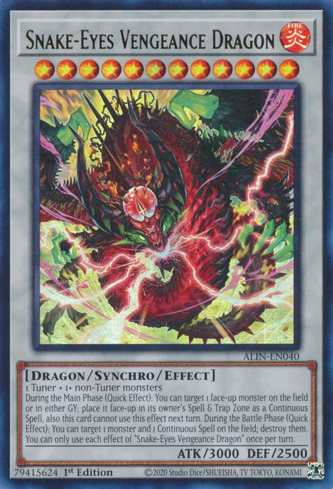 Snake-Eyes Vengeance Dragon - ALIN-EN040 - Ultra Rare - 1st Edition