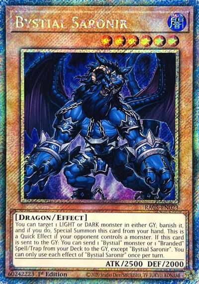 Bystial Saronir - RA05-EN023 - Platinum Secret Rare - 1st Edition