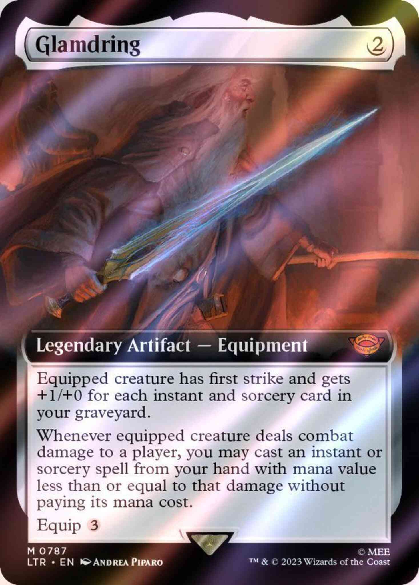 glamdring mtg card (Extended Art) [The Lord of the Rings: Tales of Middle-Earth please bookmark it Glamdring