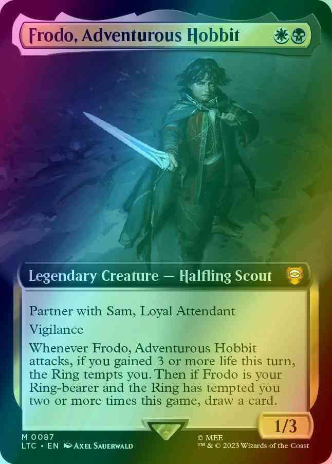 frodo mtg commander deck Frodo, Adventurous Hobbit [87] [Extended Art] [The Lord of the Rings: Tales  of Middle-earth: Commander] [Foil] – Face to Face Games