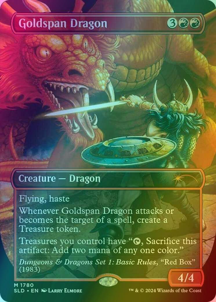 MTG 黄金架のドラゴン　foil secret lair Goldspan Dragon [1780] [Borderless] [An Exhibition of Adventure