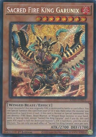Sacred Fire King Garunix - RA05-EN031 - Secret Rare - 1st Edition
