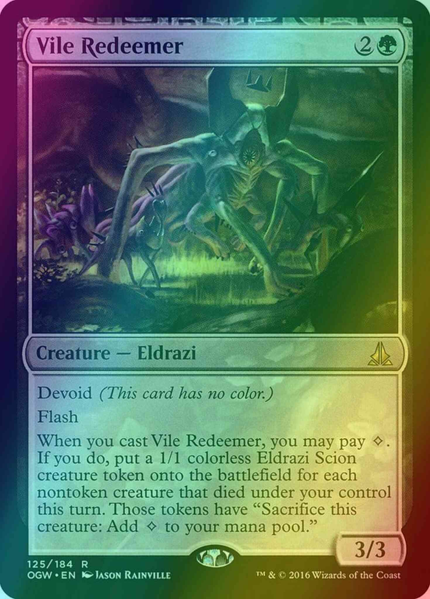 Magic: The Gathering Vile Redeemer Card - Oath Of The Gatewatch Rare - View #7