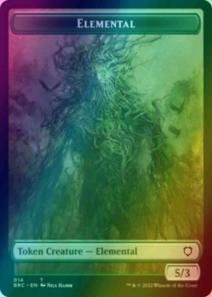 Elemental Token (14) // Powerstone Token (07) [The Brothers' War:  Commander: Tokens] [Foil]  Face to Face Games