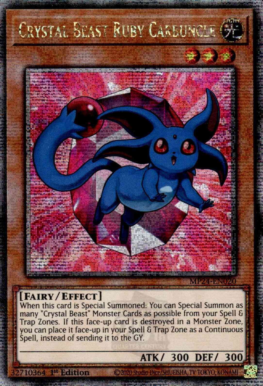 Crystal Beast Ruby Carbuncle - MP24-EN020 - Quarter Century Secret Rare - 1st Edition
