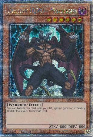 Destiny HERO - Malicious - RA03-EN001 - Quarter Century Secret Rare - 1st Edition