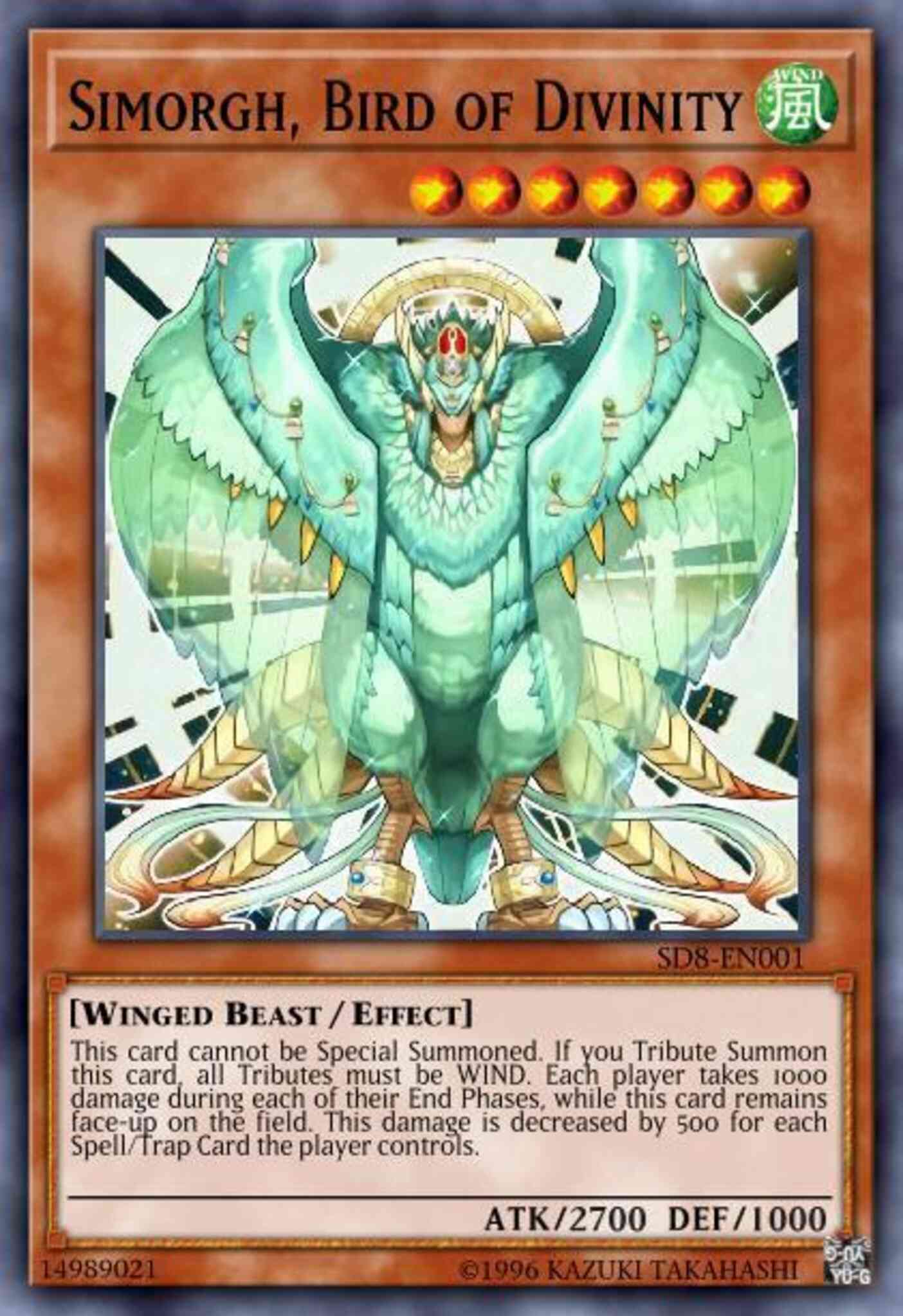 Simorgh, Bird of Divinity - SD8-EN001 - Ultra Rare - 1st Edition