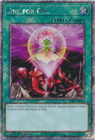 One for One - RA03-EN056 - Platinum Secret Rare - 1st Edition