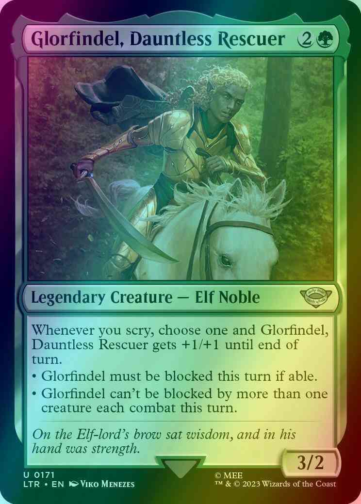 glorfindel mtg card Glorfindel, Dauntless Rescuer [171] [The Lord of the Rings: Tales of Middle-earth] [Foil] – Face to Face Games 3 Toughness Magic the Gathering Booster Options:170 - Double Masters (2XM) desk decor