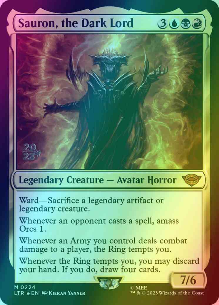 Sauron, the Dark Lord [224s] [Prerelease] [The Lord of the Rings: Tales of  Middle-earth: Promos] [Foil] – Face to Face Games