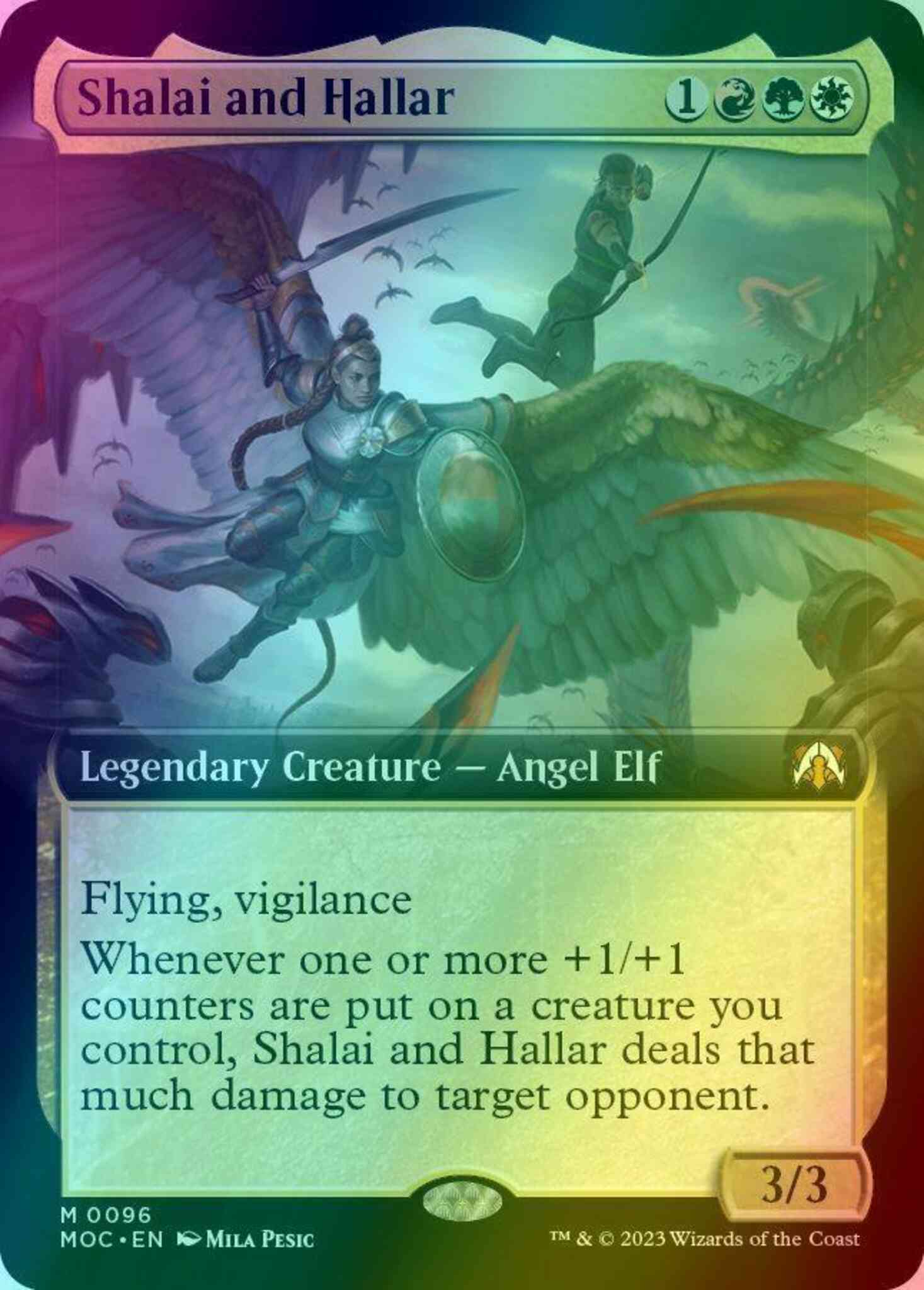 Shalai and Hallar [96] [Extended Art] [March of the Machine: Commander]  [Foil] – Face to Face Games