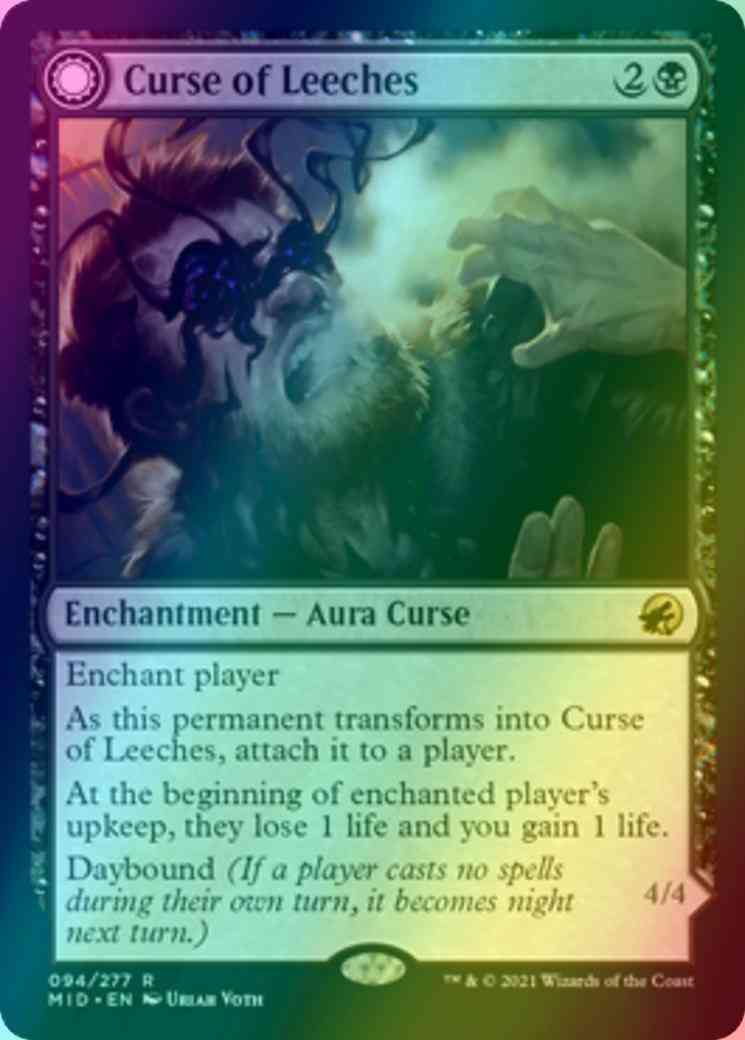leeches mtg card Curse of Leeches // Leeching Lurker [94] [Innistrad: Midnight Hunt] [Foil]  – Face to Face Games
