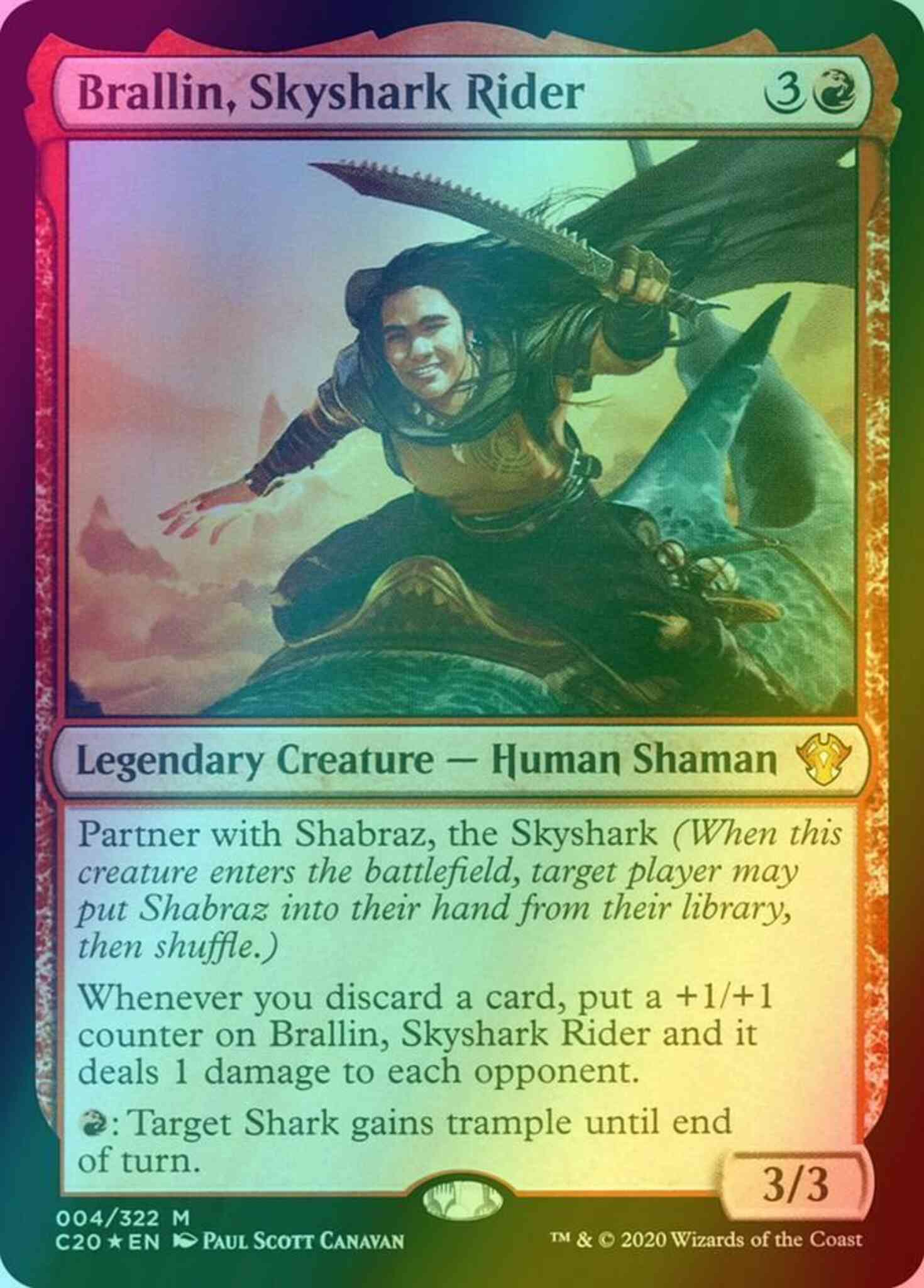 cards that give first strike mtg Brallin, Skyshark Rider [4] [Commander 2020] [Foil] – Face to Face Games