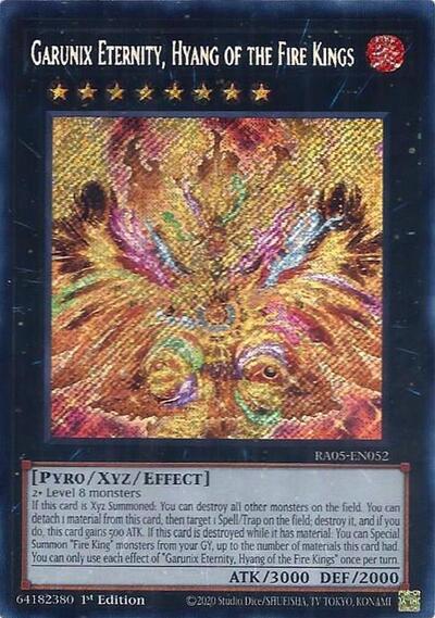 Garunix Eternity, Hyang of the Fire Kings - RA05-EN052 - Secret Rare - 1st Edition