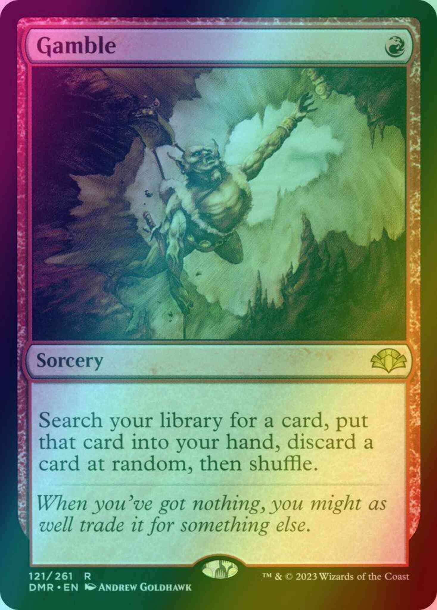 cards like gamble mtg Magic The Gathering - Dominaria Remastered block) element.class Similar cards to Gamble |