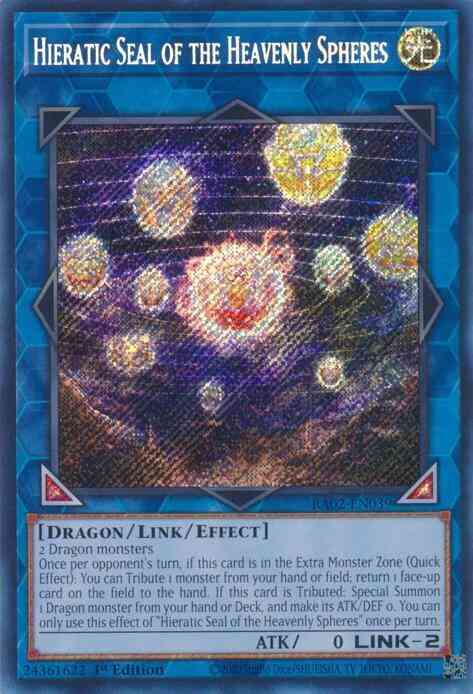 Hieratic Seal of the Heavenly Spheres - RA02-EN039 - Secret Rare - 1st Edition