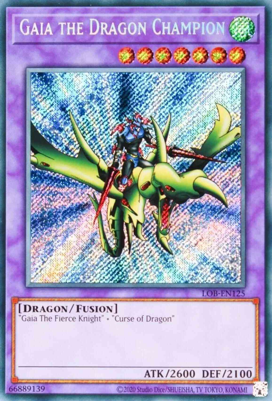 Gaia the Dragon Champion - 25th Anniversary - LOB-EN125 - Secret Rare
