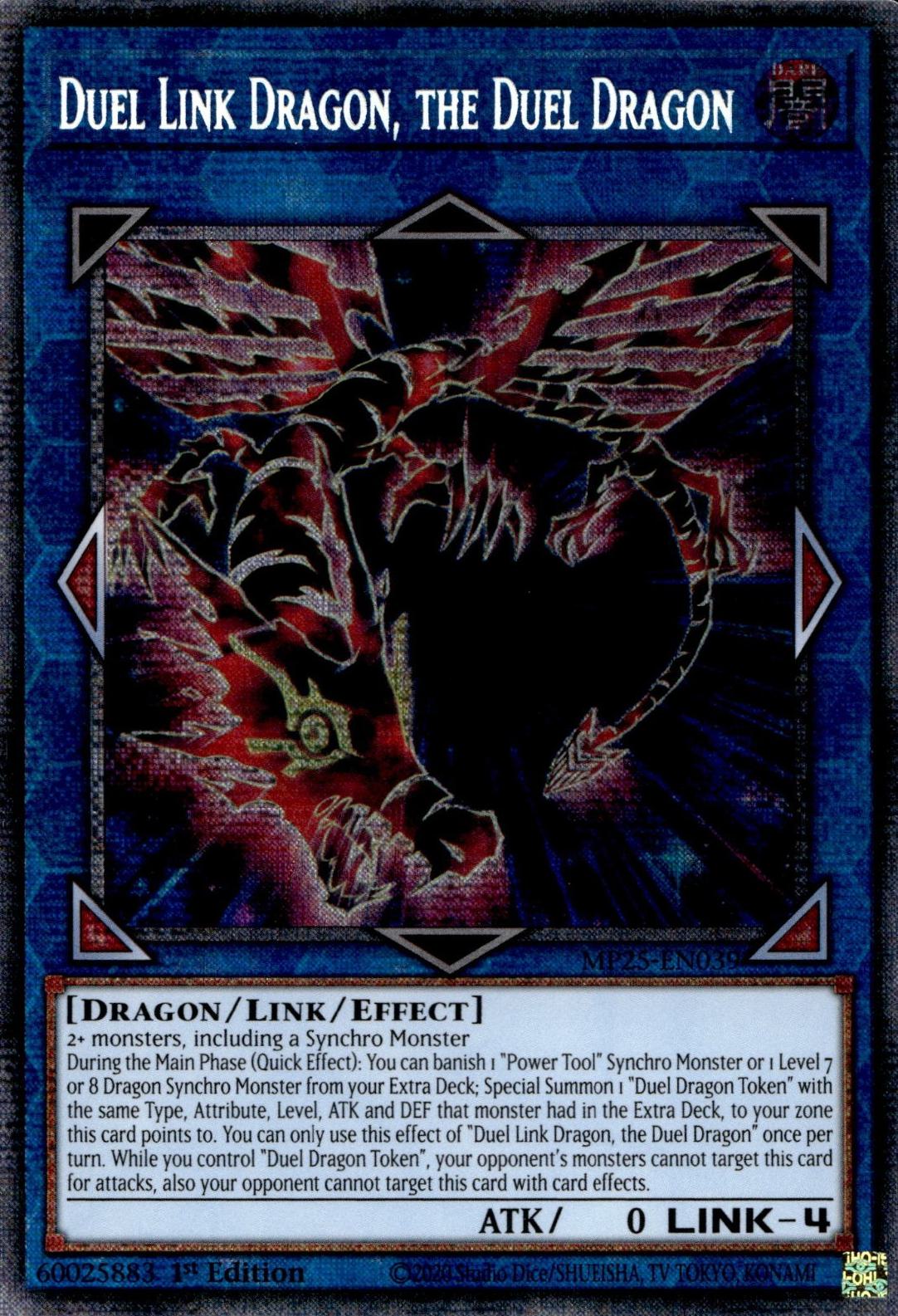 Duel Link Dragon, the Duel Dragon - MP25-EN039 - Starlight Rare - 1st Edition