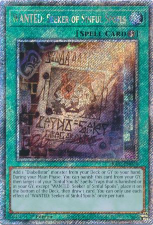WANTED: Seeker of Sinful Spoils - RA03-EN074 - Platinum Secret Rare - 1st Edition
